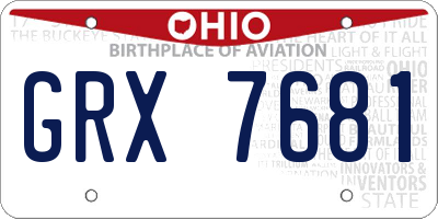 OH license plate GRX7681