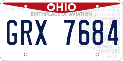 OH license plate GRX7684