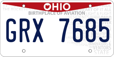 OH license plate GRX7685