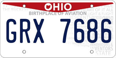 OH license plate GRX7686