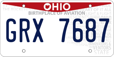 OH license plate GRX7687
