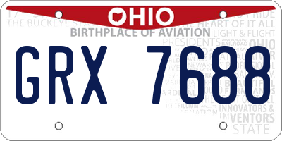 OH license plate GRX7688
