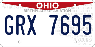 OH license plate GRX7695