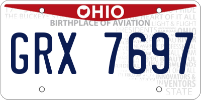 OH license plate GRX7697