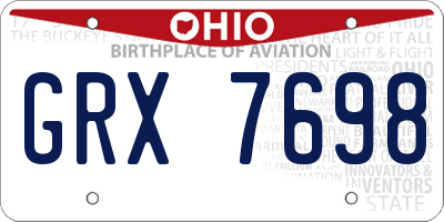 OH license plate GRX7698