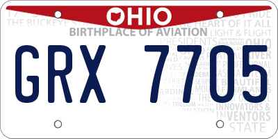 OH license plate GRX7705