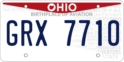 OH license plate GRX7710