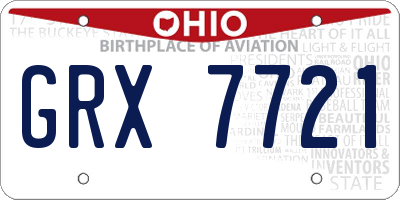 OH license plate GRX7721