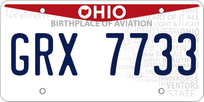 OH license plate GRX7733