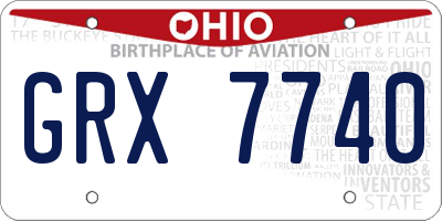 OH license plate GRX7740