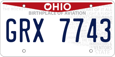 OH license plate GRX7743