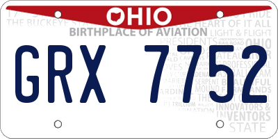 OH license plate GRX7752