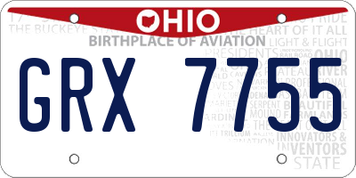 OH license plate GRX7755