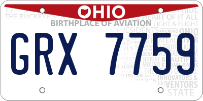 OH license plate GRX7759