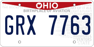 OH license plate GRX7763