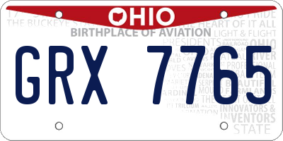 OH license plate GRX7765