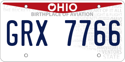 OH license plate GRX7766