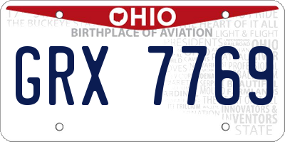 OH license plate GRX7769