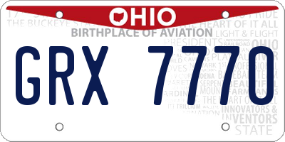 OH license plate GRX7770