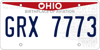 OH license plate GRX7773