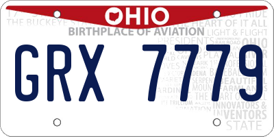 OH license plate GRX7779