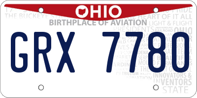 OH license plate GRX7780