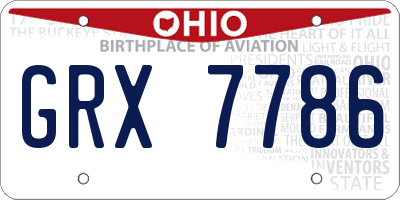OH license plate GRX7786