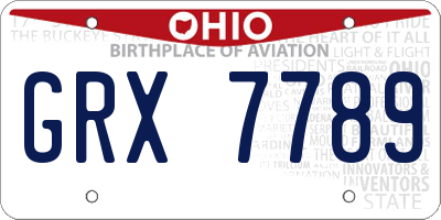 OH license plate GRX7789