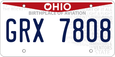 OH license plate GRX7808