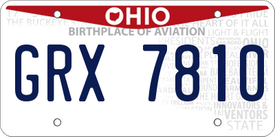 OH license plate GRX7810