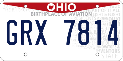 OH license plate GRX7814