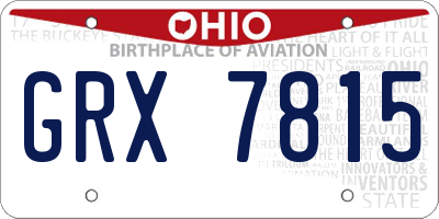 OH license plate GRX7815