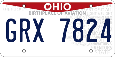 OH license plate GRX7824