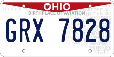 OH license plate GRX7828