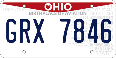 OH license plate GRX7846