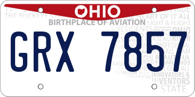 OH license plate GRX7857