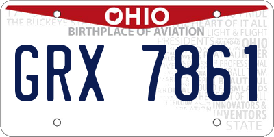 OH license plate GRX7861