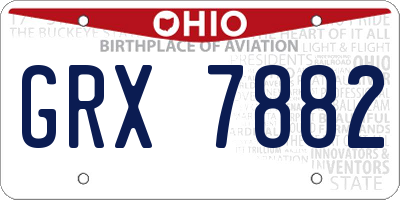 OH license plate GRX7882