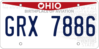 OH license plate GRX7886