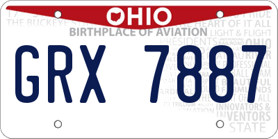 OH license plate GRX7887