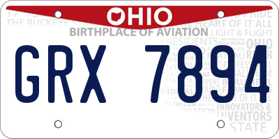 OH license plate GRX7894
