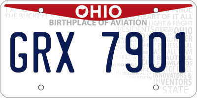 OH license plate GRX7901