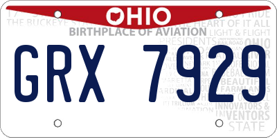 OH license plate GRX7929
