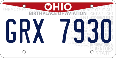 OH license plate GRX7930