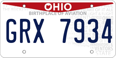 OH license plate GRX7934