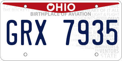 OH license plate GRX7935