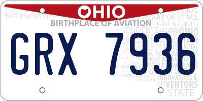 OH license plate GRX7936