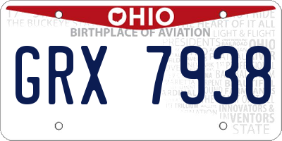 OH license plate GRX7938