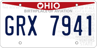 OH license plate GRX7941