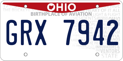 OH license plate GRX7942